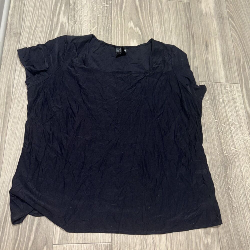 East 5th essentials black squareneck blouse size xl